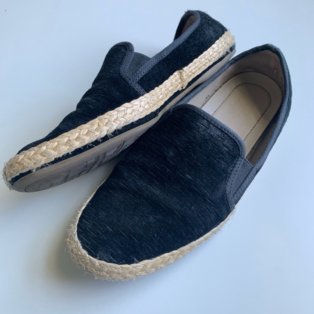 Franco Sarto Black Suede Weber Flats slip-on